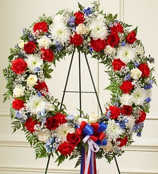 Red White and Blue <BR>Standing Wreath Davis Floral Clayton Indiana from Davis Floral